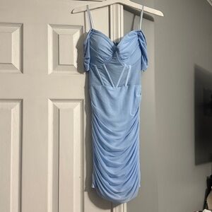 Windsor Sky Blue Gathered Dress